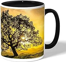 Sunset tree Coffee Mug by Decalac, Black - 19037