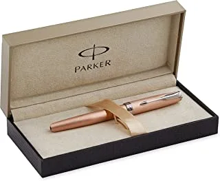 Parker Sonnet Rose Gold With Chrome Trim| Medium Point Fountain Pen With 18K Solid Gold Nib|Gift Box|5845