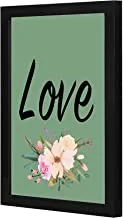 Lowha LWHPWVP4B-176 Love Green Rose Wall Art Wooden Frame Black Color 23X33Cm By Lowha