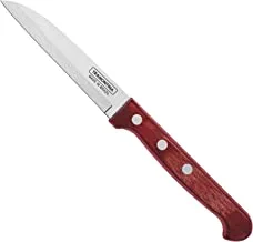 Tramontina Polywood 3 Inches Paring and Fruit Knife with Stainless Steel Blade and Red Dishwasher Safe Treated Handle