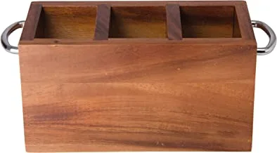 حامل أدوات المائدة الخشبية من بيلي بمقبض معدني Aca-118