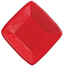 صينية بلاستيكية للوجبات الخفيفة الليلية على شكل ماسي صغير ، أحمر