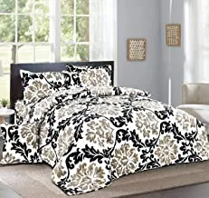 Double Sided Velvet Comforter Set For All Season, 6 Pcs Soft Bedding Set, Kink Size (220 X 240 Cm), Double Side Square Stitched Heavy Floral Pattern, Sy-2, Multi-Color6