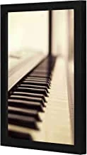 LOWHA Macro صورة مفاتيح البيانو إطار خشبي فني جداري لون أسود 23x33 سم من LOWHA