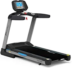 Powermax Fitness Tda-550 (4.0Hp Peak) Motorized Treadmill With Free Virtual Assistance, Automatic Incline, Home Use & 400M Track Ui, Grey