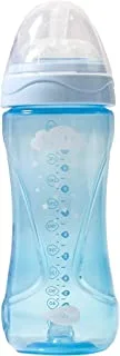 Nuvita Mimic Cool Anti Colic Baby Bottles –330Ml. - Ergonomic Shape & Teats Nipple Effect, Blue