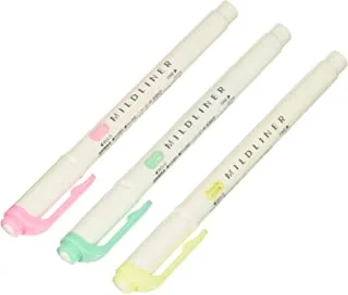 ZEBRA MILDLINER مجموعة أقلام من 3 ألوان