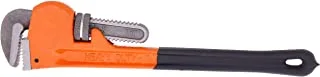 BMB Tools Pipe Wrench Orange/Silver/Black 18Inch|Hand Tools|Aluminum Adjustable Plumbing Wrench|Straight Pipe Wrench with Drop Forged