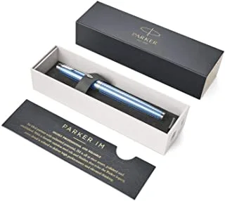 PARKER IM Rollerball Pen | Premium Pale Blue With Chrome Trim | Ink Refill | Gift Box | 8802, 1931690