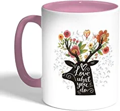 Love what you do Printed Coffee Mug, Pink Color