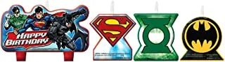 Amscan 171585 Justice League Birthday Candle Decoration-4 Pcs