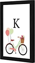 LOWHA LWHPWVP4B-191 K letter bike balloons Wall art wooden frame Black color 23x33cm By LOWHA