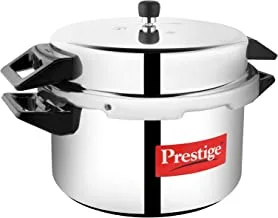 Prestige Popular Pressure Cooker 20 Ltr | Aluminium Pressure Cooker With Lid | Precision Weight Valve | Gasket Release System - Silver