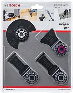BOSCH - Floor and installation set for multi-tools accessories Set,Includes star lock accessories for sawing, plunge cutting and scraping various materials, 4 pcs