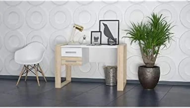 Theta Design By Homemania Desk, Desktop Farley, White/Sonoma