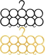 Kuber Industries 10-Circle Plastic 2 Pieces Ring Hanger For Scarf, Shawl, Tie, Belt, Closet Accessory Wardrobe Organizer (Multicolor)