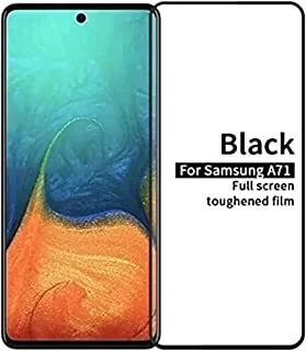 Phone Screen Protectors - Tempered Glass For for Samsung Galaxy A71 Screen Protector A71 A715F/DS Full Glue Cover for for Samsung A71 3D Curved Edge Film (Black)
