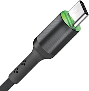 Fast Charging Cable with LED (Type C) EXC36 Black