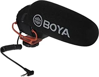 Boya By-Bm3031 - ميكروفون بمكثف فائق القلب يوفر صوتًا لكاميرات DSLR وكاميرات الفيديو ومسجلات الصوت والمزيد ، أسود