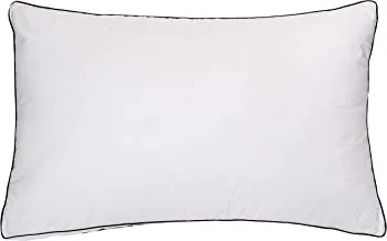 Soft Comfort White Standard Double Piped Pillow, Material: Cotton
