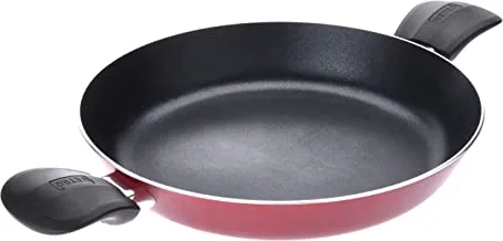 Vetro Classic Non Stick Aluminium Open Frying Pan Size: 26Cm, Wine Red