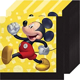 Mickey Mouse Beverage Napkins | Multicolor | Disposable | 16 Pcs.