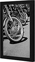 Lowha Photo Of Parked Motorcycle Wall Art Wooden Frame Black Color 23X33Cm By Lowha
