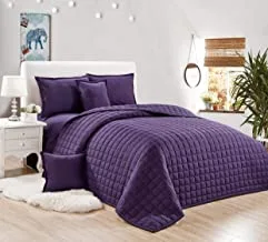 Compressed Two-Sided Comforter 6 Pieces Set, King Size,Purple