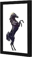 LOWHA standing horse water color Wall art wooden frame Black color 23x33cm By LOWHA