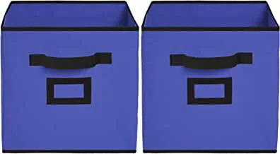 Kuber Industries Non Woven Fabric Foldable Small Size Storage Cube Toy,Books,Shoes Storage Box With Handle,Extra Small (Purple)-Kubmart1847