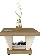 Artely Holanda Coffee Table, Oak With Off White - W 59 cm X D 59 cm X H 37.5 Cm