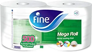 Fine Sterilized Kitchen Towel Mega Roll, 250 meters Long - Pack of 2 Big kitchen tissue roll, Highly absorbent and sterilized paper towel
