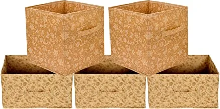 Kuber industries dresser drawer organizer box|clothes organizer|closet storage organizer|foldable cloth storage box| (beige)