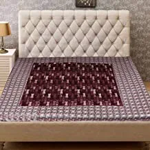 خادم سرير بساط طعام بتصميم مربعات من البولي فينيل كلوريد قابل للانعكاس من Kuber Industries - متعدد الألوان ، 90x90x1 سم