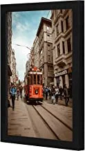 Lowha LWHPWVP4B-1361 Red Train Between People Wall Art Wooden Frame Black Color 23X33Cm By Lowha