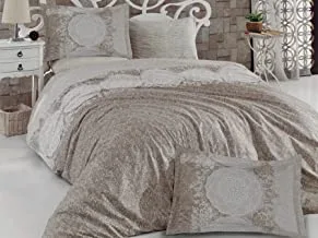 Bedding Comforters Sets, Bedding Comforters For Twin, 6 Pieces - 1 Comforter, 2 Pillow Sham, 1 Fitted Sheet, 2 Pillowcase, King Size Comforter 100% Cotton - I-Relax, Beige, 240X260 Cm