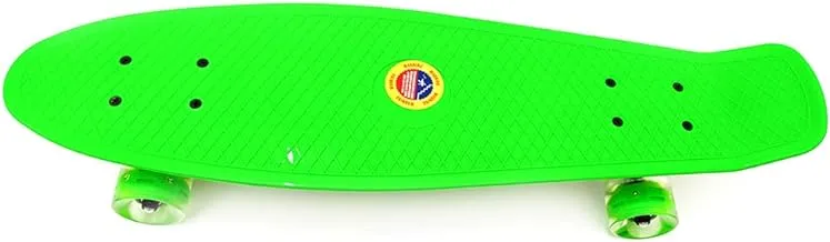 Skateboard By Funz Cruiser Skateboard, Retro Plastic Complete Skateboard For Boys And Girls, Non-Slip Skateboard Size 67 X 18 cm For Kids Boys Girls Teens Adults Youths And Beginners, Green