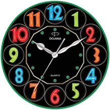 ساعة حائط بلاستيك من دوجانا ، DWG323-GREEN-BLACK MUILTE