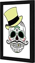 LOWHA skull yellow hat Wall art wooden frame Black color 23x33cm By LOWHA