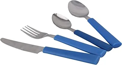 مجموعة أدوات المائدة ، 25 قطعة (سكاكين ، ملاعق ، شوك ، ملاعق صغيرة ، صندوق أدوات المائدة - أزرق (CS-25-103)