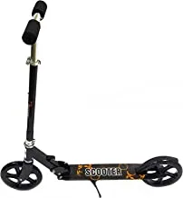 Funz Scooter for Kids Ages 6-12 and Up and Scooter For Adults, Big Wheels, Adjustable Handle, Rear Fender Brake Foldable Kick Scooters for Teens, Black, Medium, TO-50002253