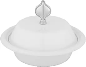 Al Saif Iron Date Bowl Size: 14CM, Color: Ivory White/Chrome