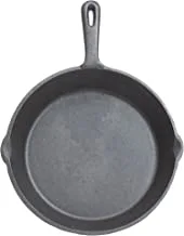 Kitchencraft Round Deluxe Cast Iron 24 Cm Grill Pan, Black
