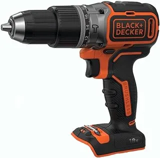 Black+Decker Cordless Brushless Hammer Drill Power Tool, 18V, Batery Not Included - Bl188N-Xj, 2 Years Warranty
