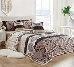 Double Sided Velvet Comforter Set For All Season, 4 Pcs Soft Bedding Set, Single Size (160 X 210 Cm), Classic Double Side Square Stitched Floral Pattern, Sjyh, Multi Color -13