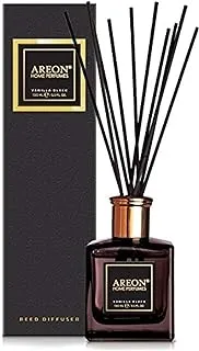 Areon Home Perfume Reed Diffuser Premium 10 Rattan Reeds, Vanilla Black, 150 Ml