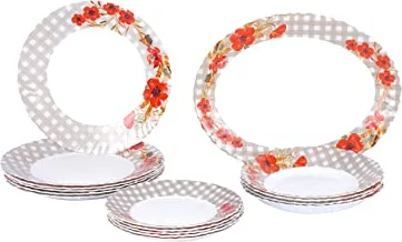 Arcopal pc dinnerware ,VINTAGE ROSE,19 pc dinnerware set | combination set with 1pc oval plate(33cm) + 6pcs dinner plate(25cm) + 6pc rice plate(21cm) + 6pcs dessert plate(19cm),09-092