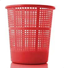 Kuber Industries Plastic Mesh Dustbin Garbage Bin for Office use, School, Bedroom, Kids Room, Home, Multi Purpose, 5 Liters (Red)-KUBMART230, standard
