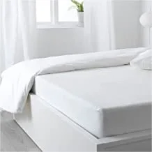 Deyarco Hotel Linen Klub Queen Fitted Sheet - 350TC 100% Long Staple Cotton, Sateen Weave, Luxurious Quality with elasticized deep pocket, Size: 160 x 200+ 40cm, PLAIN WHITE