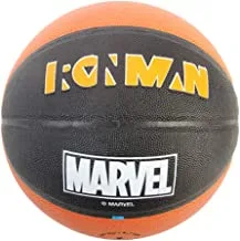 Joerex Basketball IRON MAN 19027-I, By Hirmoz - For Indoor Or Outdoor Playground Hoops - Size 7 - Black/Orange